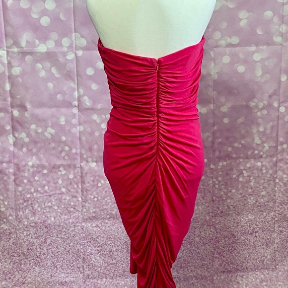 NWT Badgley Mischka strapless with sequin/rhinestone cascade PROM CRUISE GALA - Picture 4 of 16